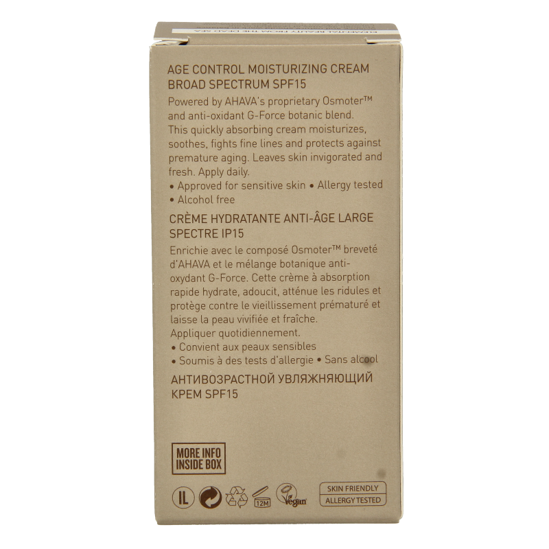 Ahava Men age control moisturizing gezichtcreme SPF15  50 Milliliter