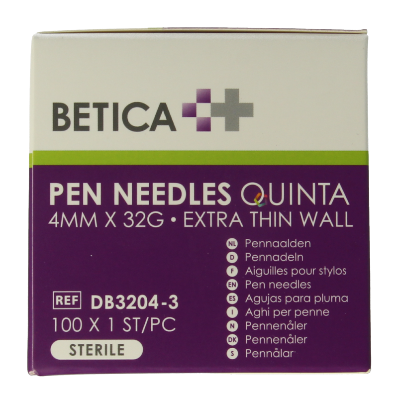 Betica Pennaalden Quinta steriel 4mmx32g 100 Stuks