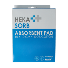 Hekasorb Absorberend verband 10x10cm steriel 10 Stuks