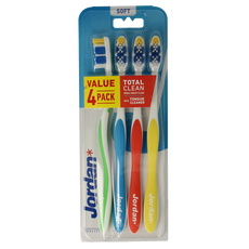 Jordan Tandenborstel totalclean soft 4 Stuks