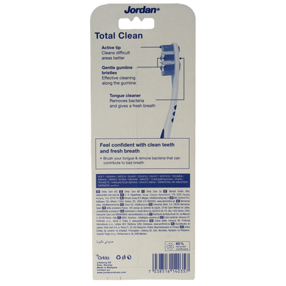 Jordan Tandenborstel totalclean soft 4.00 Stuks