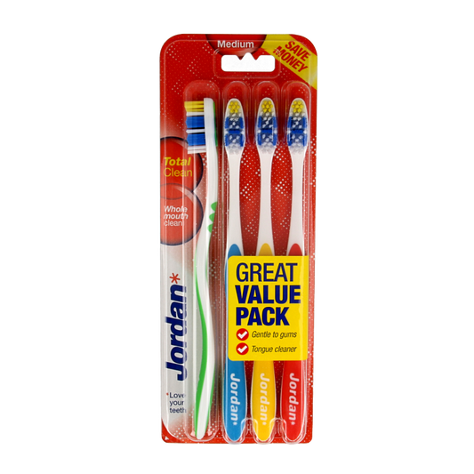 Jordan Tandenborstel totalclean medium 4 Stuks