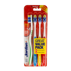 Jordan Tandenborstel totalclean medium 4 Stuks