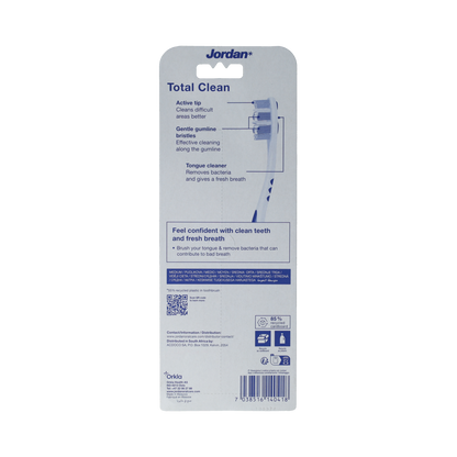 Jordan Tandenborstel totalclean medium 4.00 Stuks