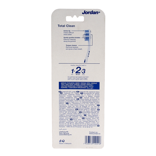 Jordan Tandenborstel totalclean medium 4 Stuks