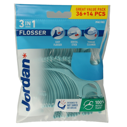Jordan Flosser 3-in-1 36stuks+14 stuks gratis 50 Stuks