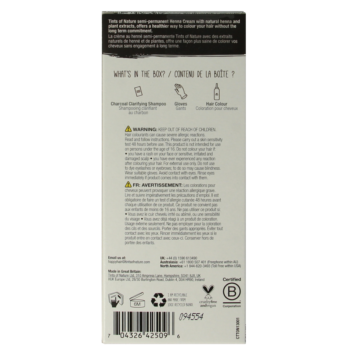 Tints Of Nature Henna cream dark brown semi permanent 70.00 Milliliter