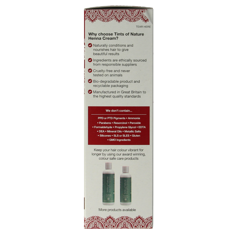 Tints Of Nature Henna cream mahogany red semi permanent 70 Milliliter