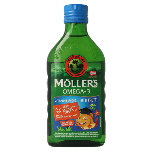 Mollers Omega-3 levertraan tutti frutti 250 Milliliter