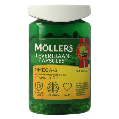 Mollers Omega-3 levertraancapsules 160.00 Capsules