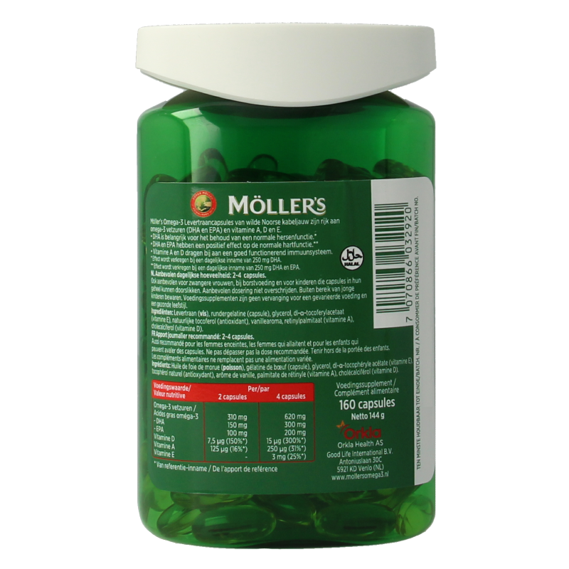 Mollers Omega-3 levertraancapsules 160 Capsules