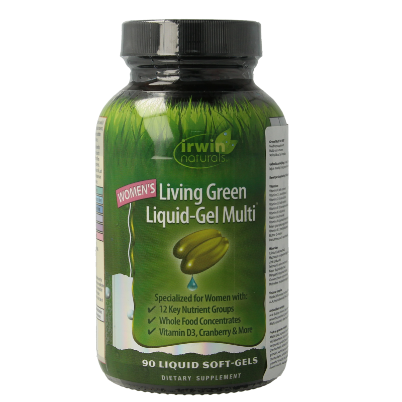 Irwin Naturals Living green liquid gel multi for women  90 Softgels