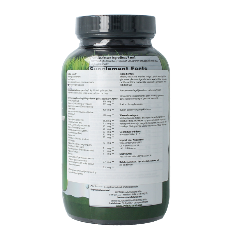 Irwin Naturals Ginkgo smart 120 Softgels