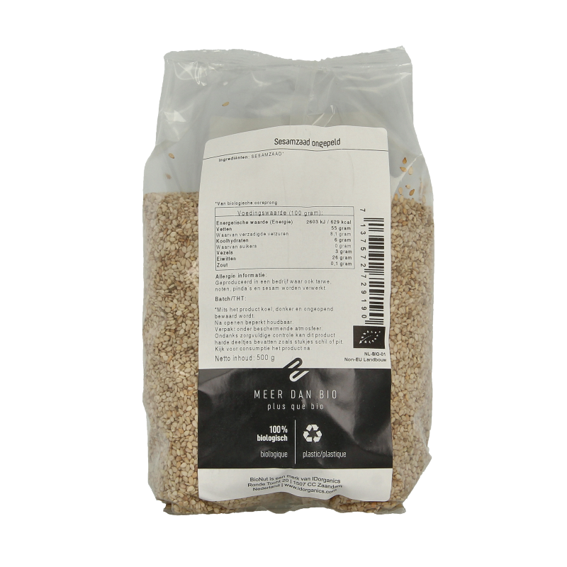 Bionut Sesamzaad ongepeld eko bio 500 Gram