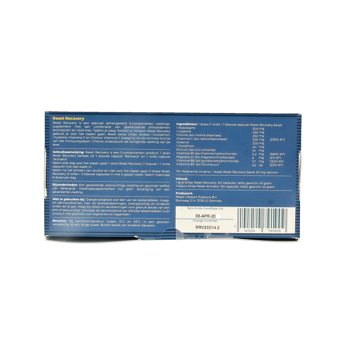 Reset Recovery 120.00 Capsules
