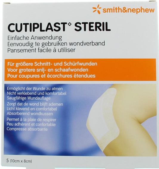 Cutiplast Steril 10 x 8cm 5 Stuks