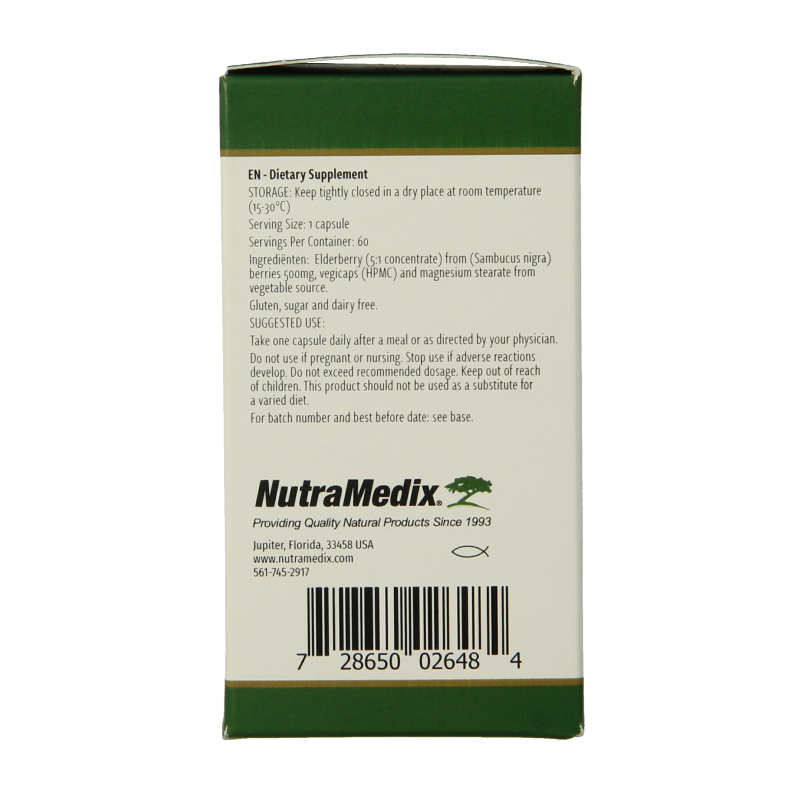 Nutramedix Vlierbes elderberry 60 Capsules