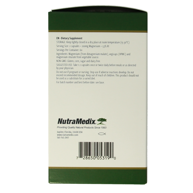 Nutramedix Magnesium malaat 120 Vegetarische capsules