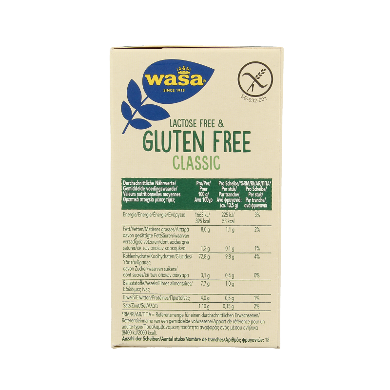 Wasa Knackebrod classic glutenvrij 6 x 40 gram 240 Gram