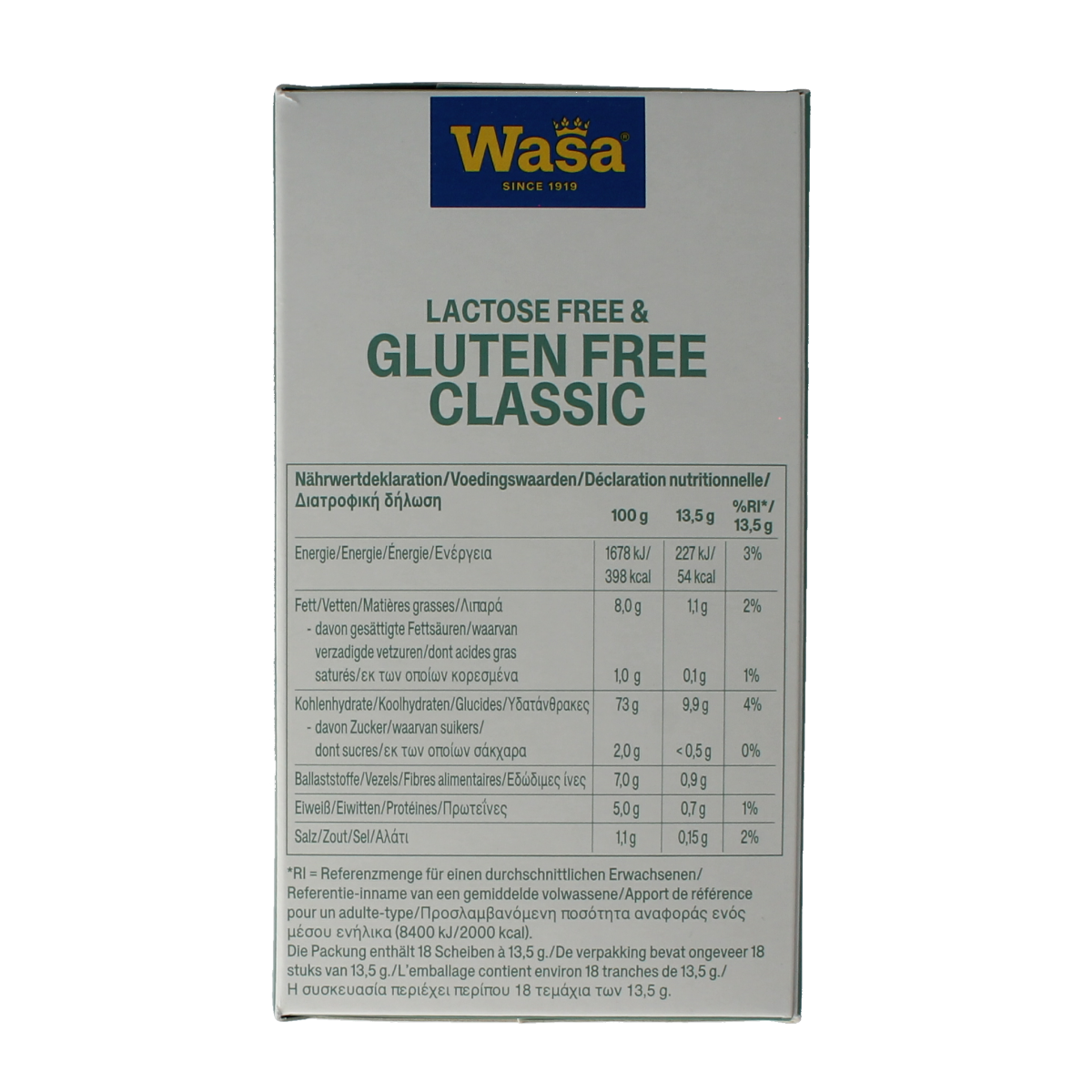 Wasa Knackebrod classic glutenvrij 6 x 40 gram 240.00 Gram