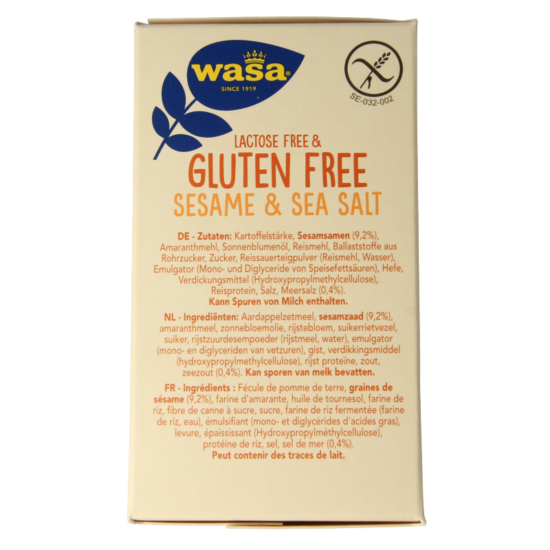 Wasa Knackebrod met sesam en zeezout glutenvrij 240 Gram