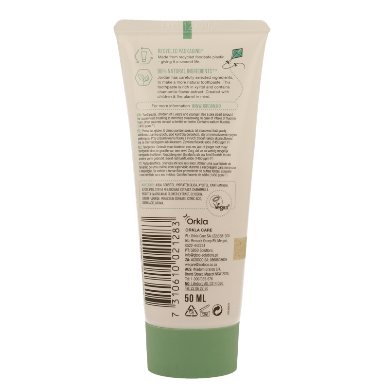 Jordan Green clean tandpasta junior tandpasta 6+ 50 Milliliter