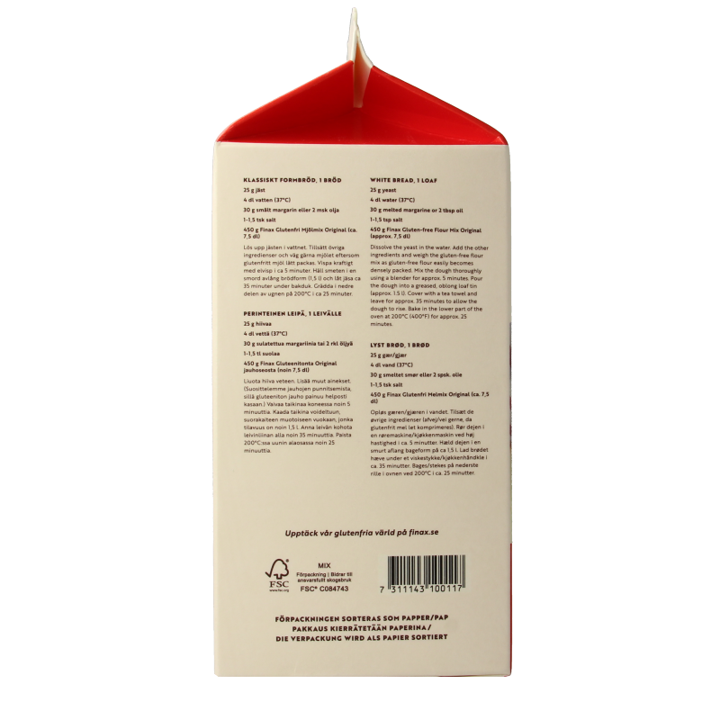 Finax Broodmix wit glutenvrij 900 Gram