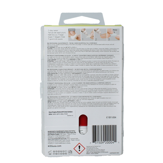Kiss Nageltips en lijm overlap 1.00 Set