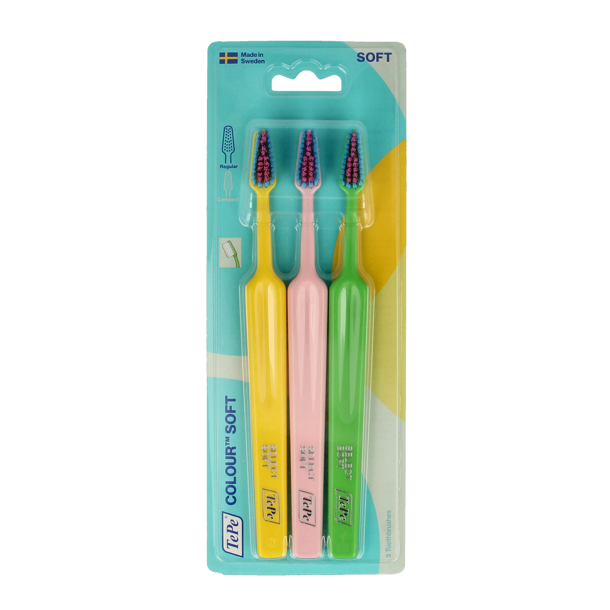 TePe Tandenborstel colour soft 3-pack 3 Stuks