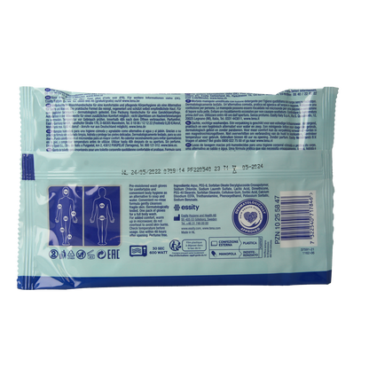 Tena Wet gloves cleans & care lotion no perfume 5.00 Stuks