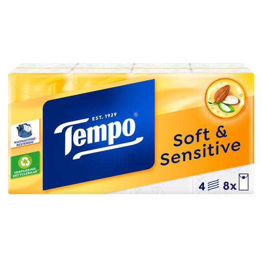 Tempo Soft & sensitive parfumvrij 9 Stuks