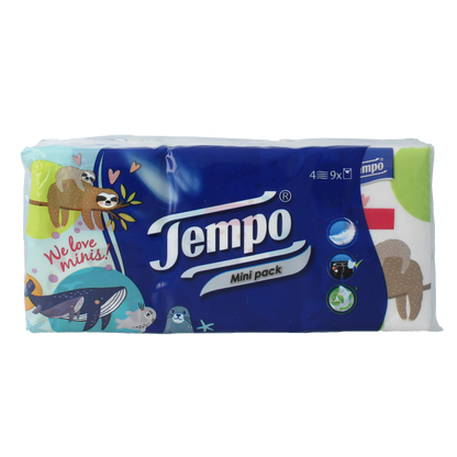 Tempo Tempo zakdoekje mini 4 laags 9 Stuks