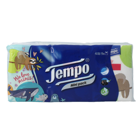 Tempo Tempo zakdoekje mini 4 laags 9 Stuks