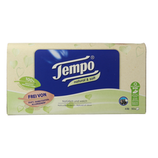 Tempo Tissue box natural & soft 4-laags 90 Stuks
