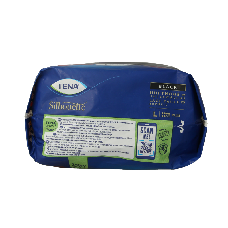 Tena Silhouette plus low waist zwart L 10 Stuks