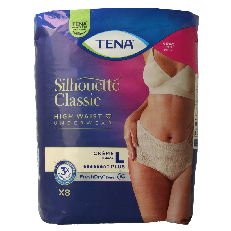 Tena Silhouet plus high waist creme L 8 Stuks