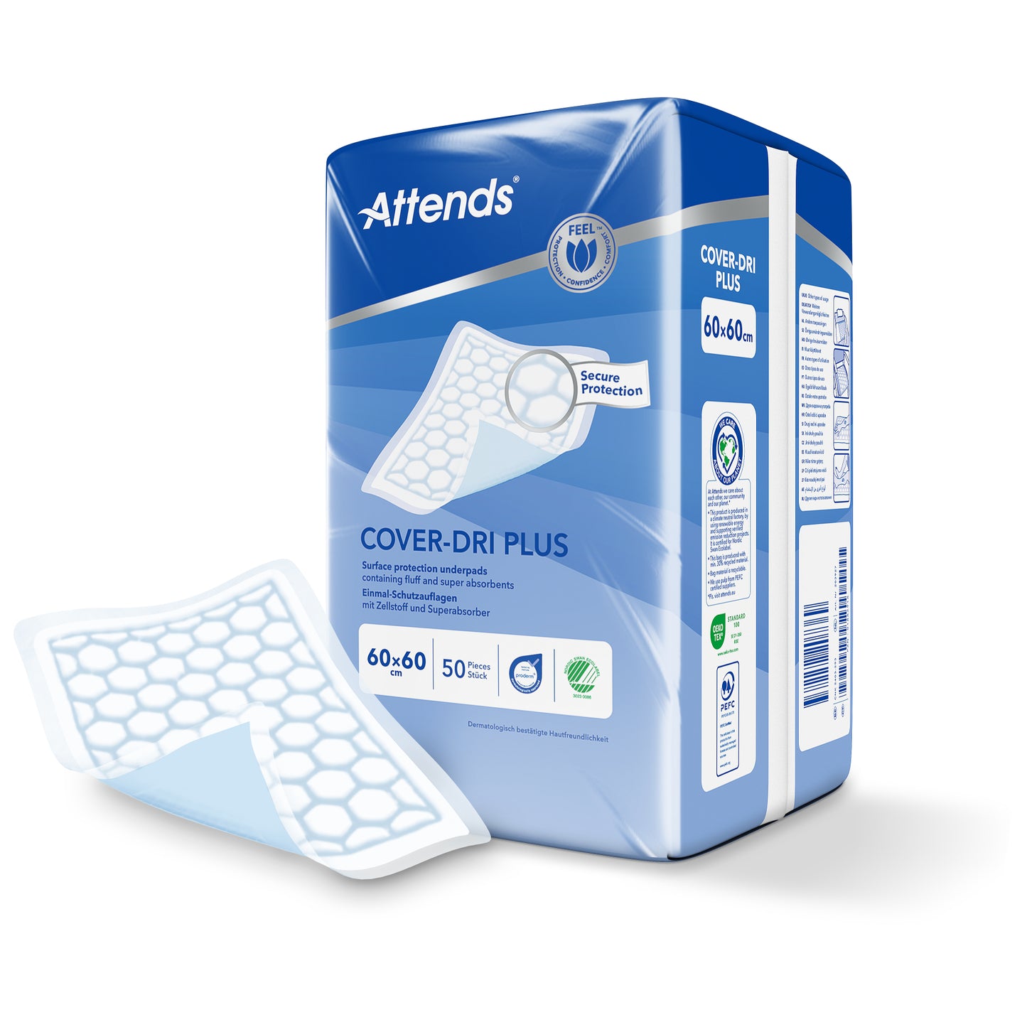 Attends Cover dri+ 60 x 60 50 Stuks