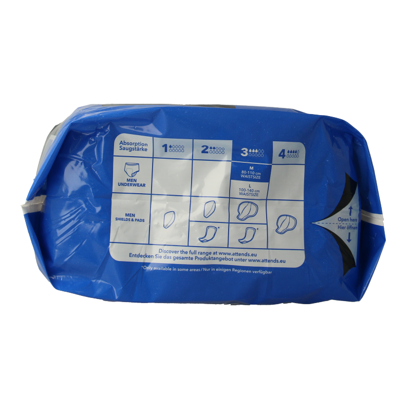 Attends Men discreet underwear zwart maat M 10 Stuks