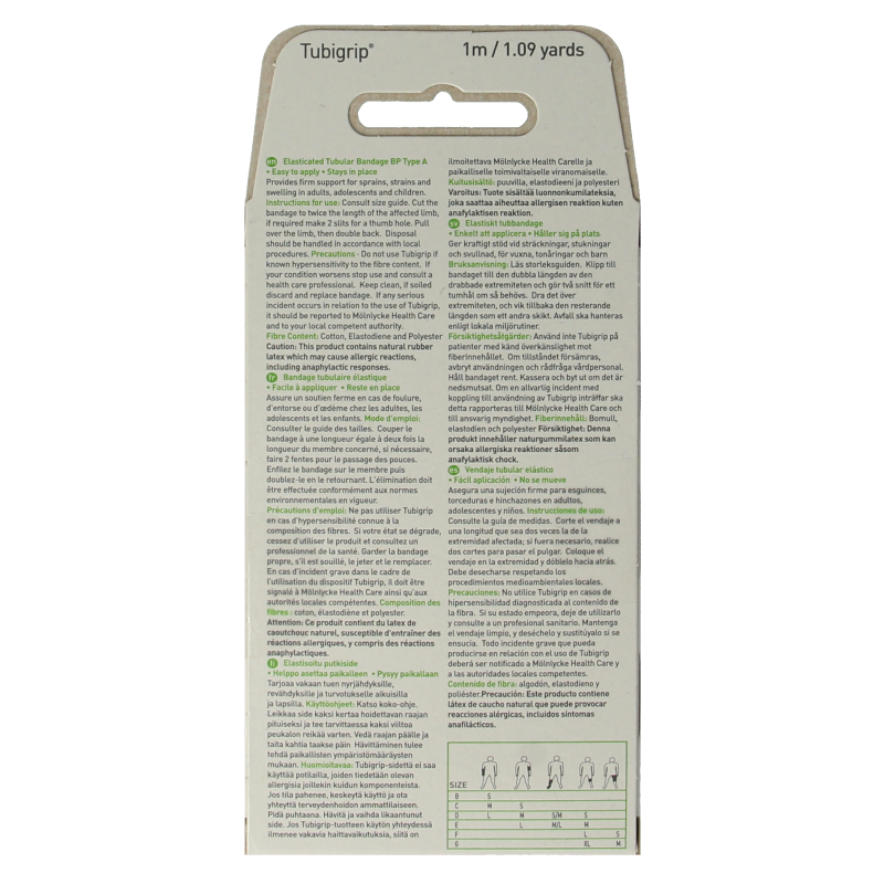 Tubigrip Elastisch buisverband G 1m x 12cm 1524 wit 1 Stuks