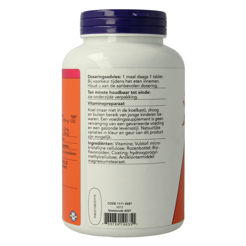 NOW Vitamine C-1000 met rozenbottel en bioflavonoiden 250 Tabletten