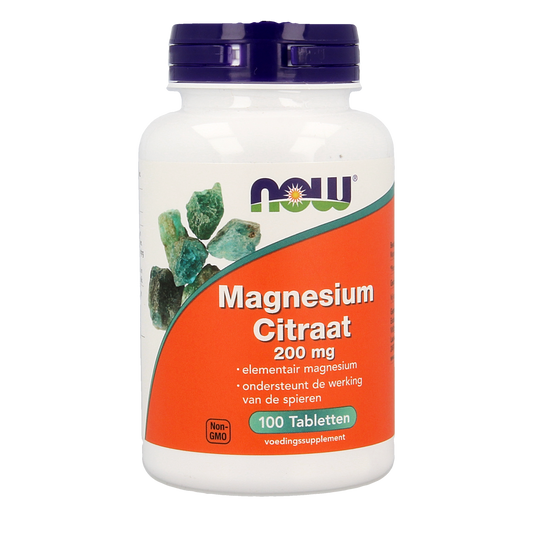 NOW Magnesium citraat 200mg 100.00 Tabletten