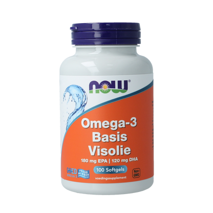 NOW Omega-3 Basis visolie 180mg EPA 120mg DHA 100.00 Softgels