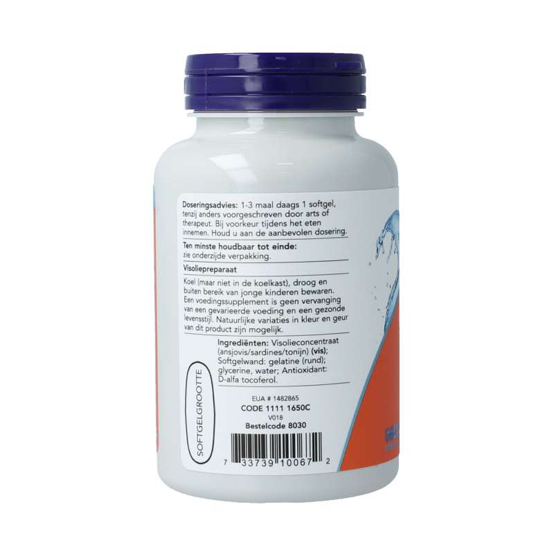 NOW Omega-3 Basis visolie 180mg EPA 120mg DHA 100 Softgels