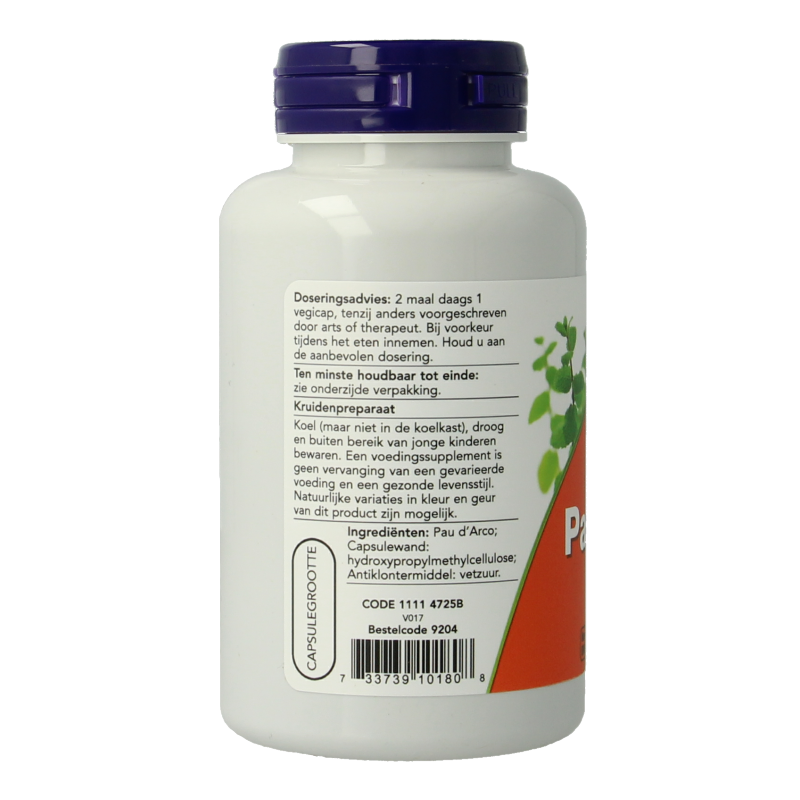 NOW Pau d'arco 500mg 100 Vegetarische capsules