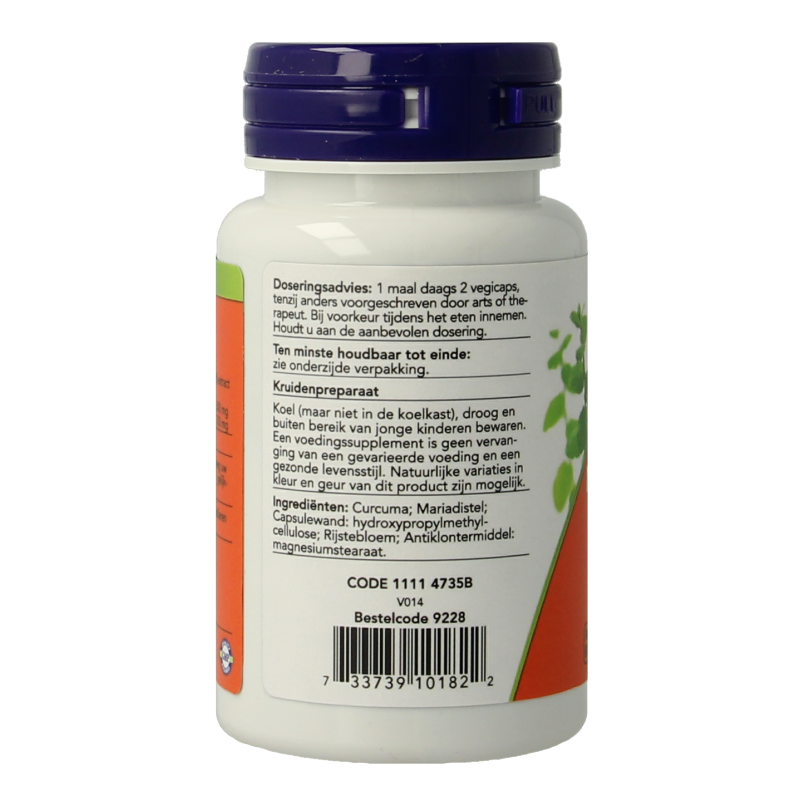 NOW Mariadistel extract en curcuma 60 Vegetarische capsules