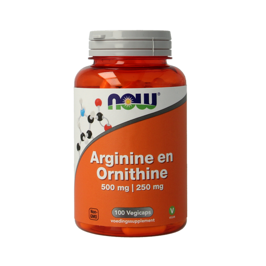 NOW Arginine & ornithine 500 / 250mg 100 Vegetarische capsules