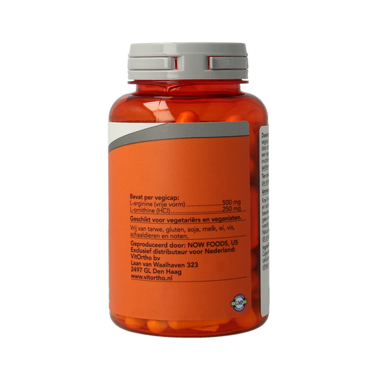 NOW Arginine & ornithine 500 / 250mg 100.00 Vegetarische capsules