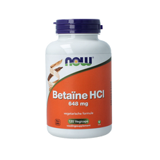 NOW Betaine HCL 648mg 120 Vegetarische capsules