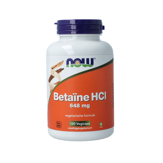 NOW Betaine HCL 648mg 120 Vegetarische capsules