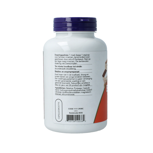 NOW Betaine HCL 648mg 120 Vegetarische capsules